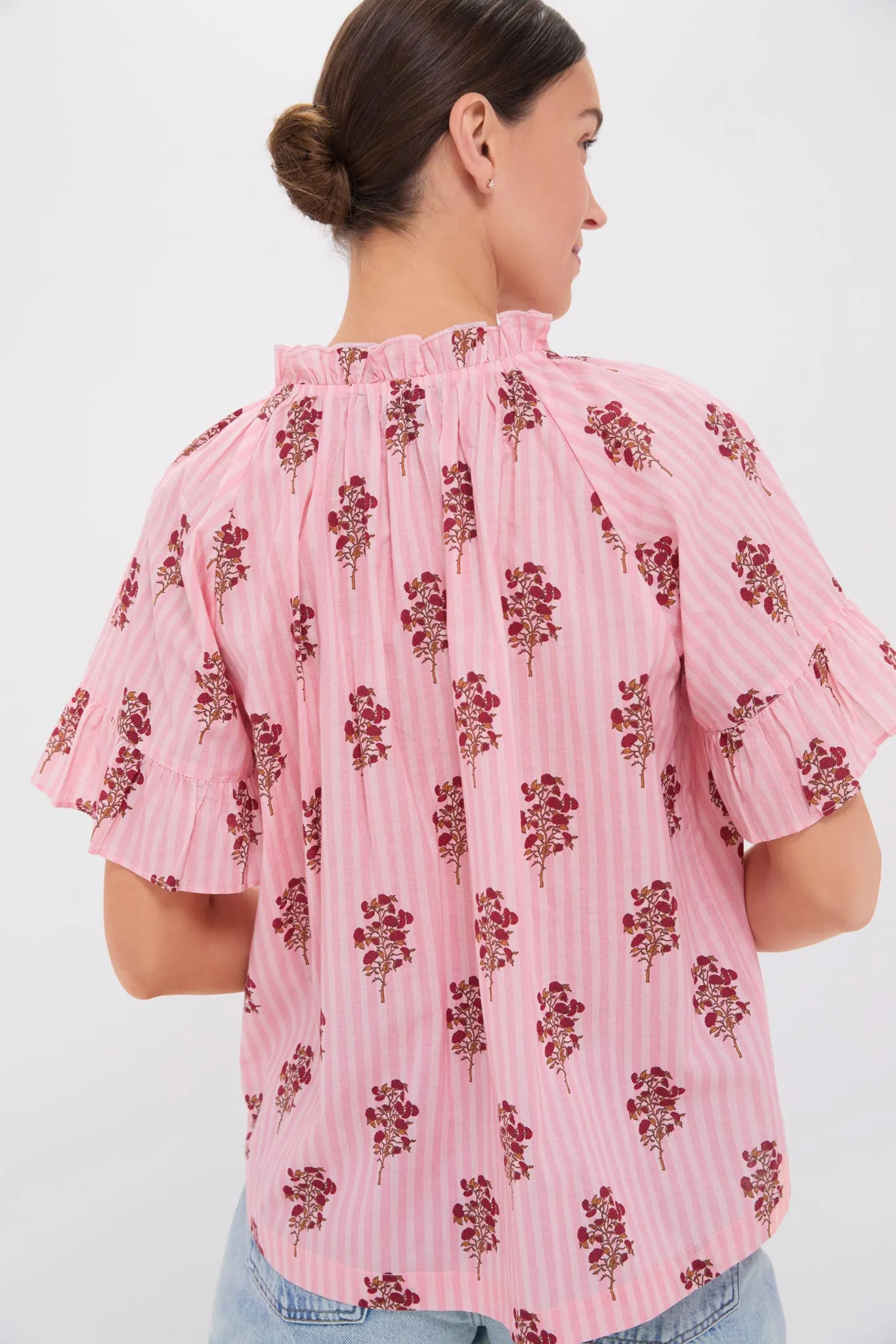 Blush Striped Bouquet Cassis Top
