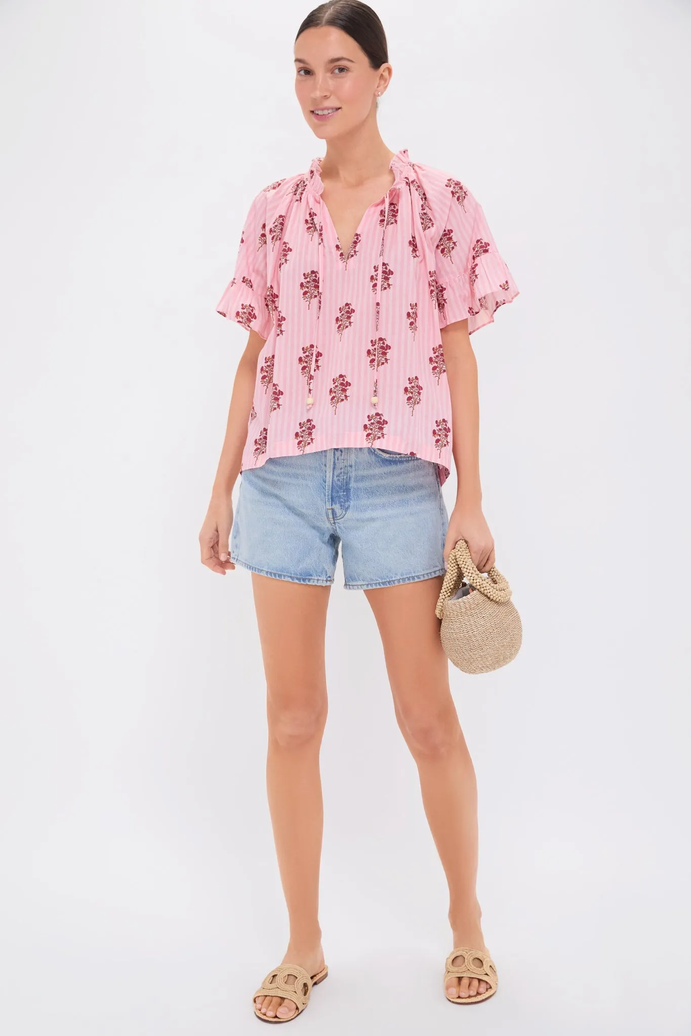 Blush Striped Bouquet Cassis Top