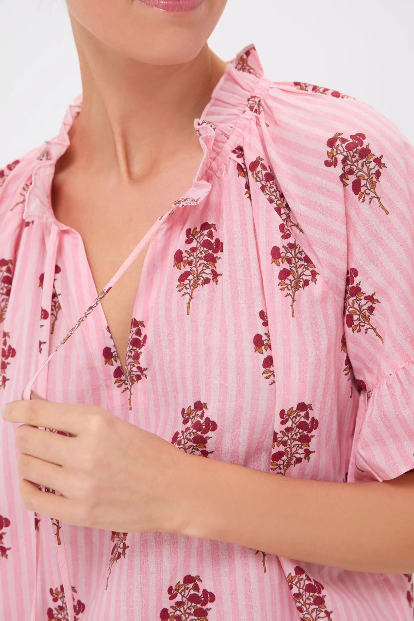 Blush Striped Bouquet Cassis Top