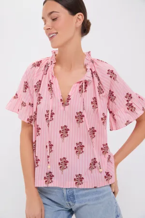 Blush Striped Bouquet Cassis Top