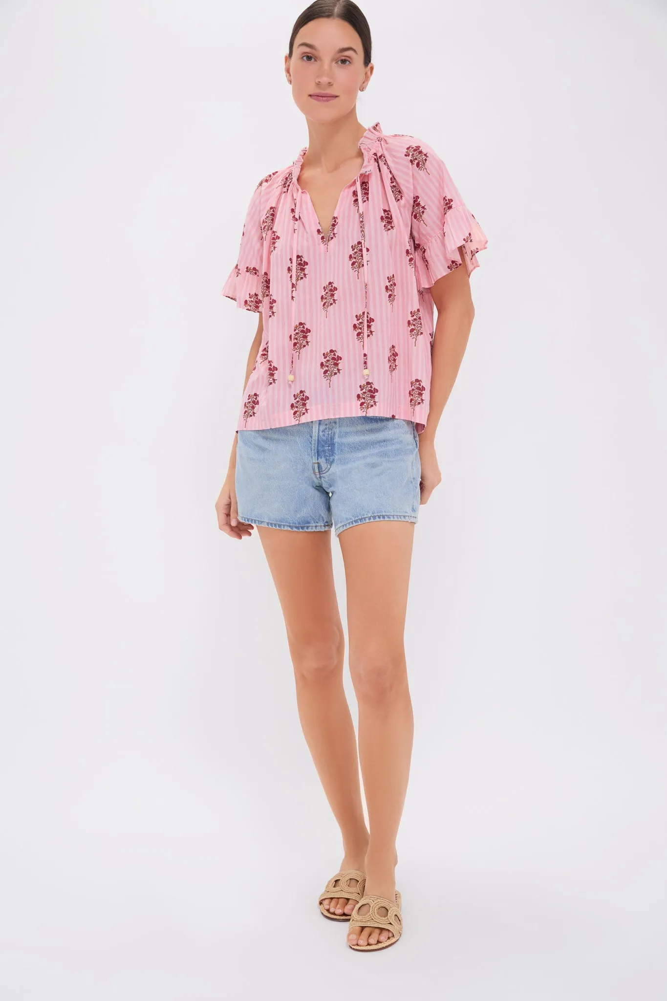 Blush Striped Bouquet Cassis Top