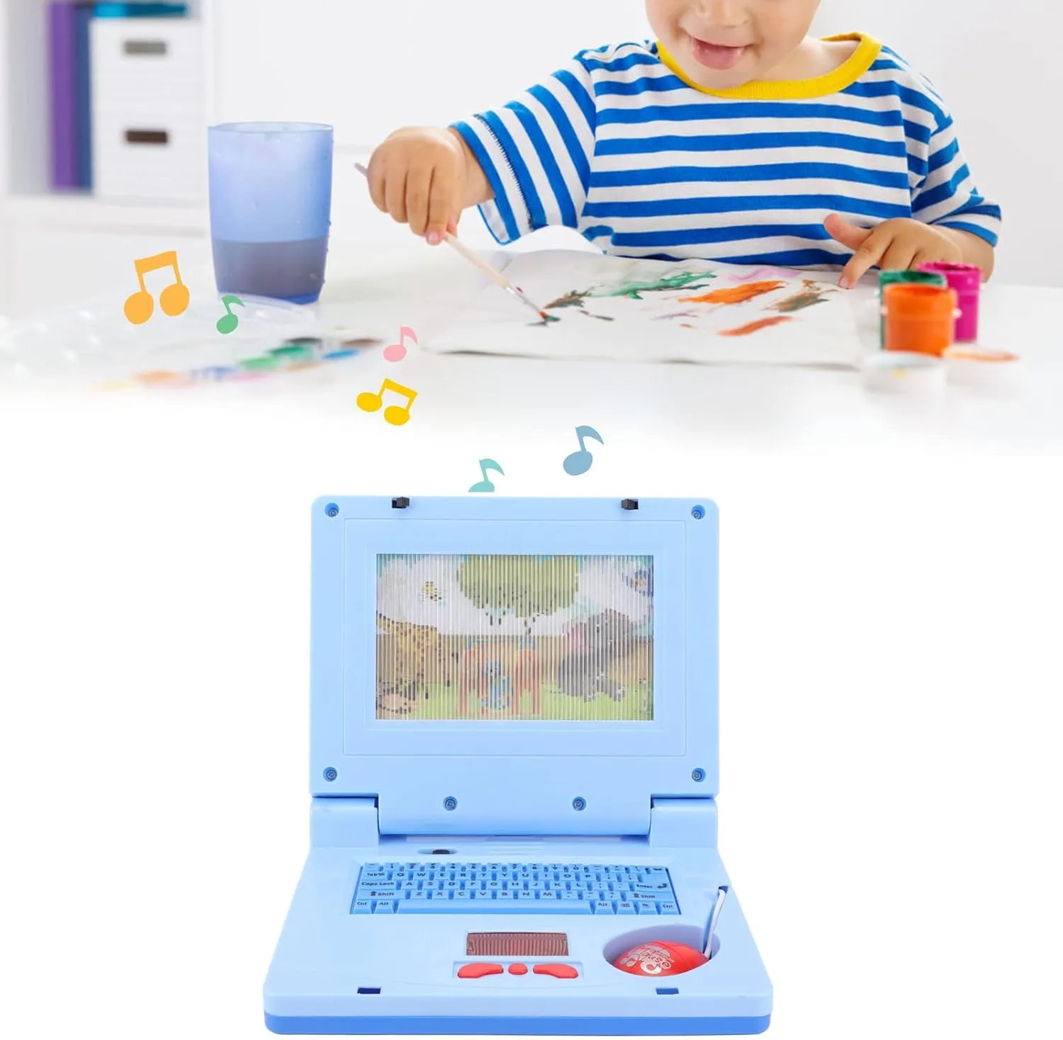 Bnineteenteam Kids Learning Education Toys, Kids Laptop Computer for Ages 3 - Blue Non Retractable