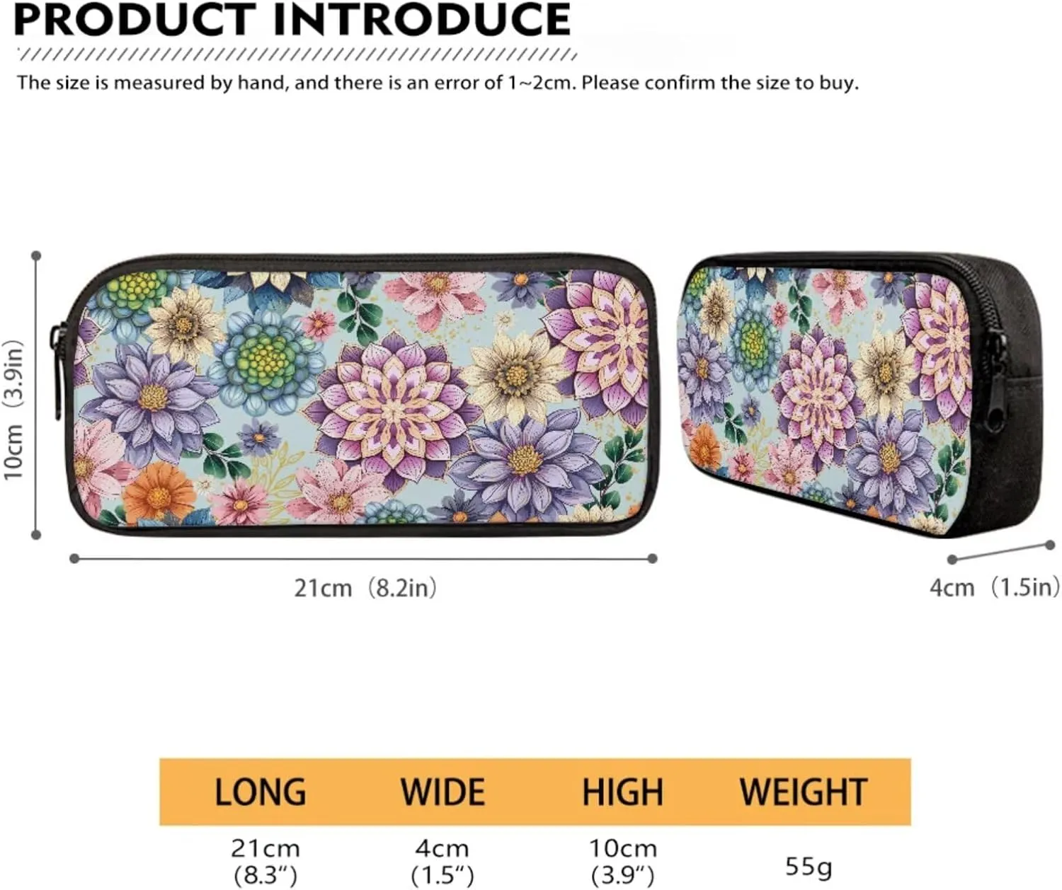 Boho Mandala Floral Pattern School Backpack 4Pcs Set 17" School Bag with Thermal Lunch Bag Pencil Case and Water Bottle Holder Back to School Gift for Kids