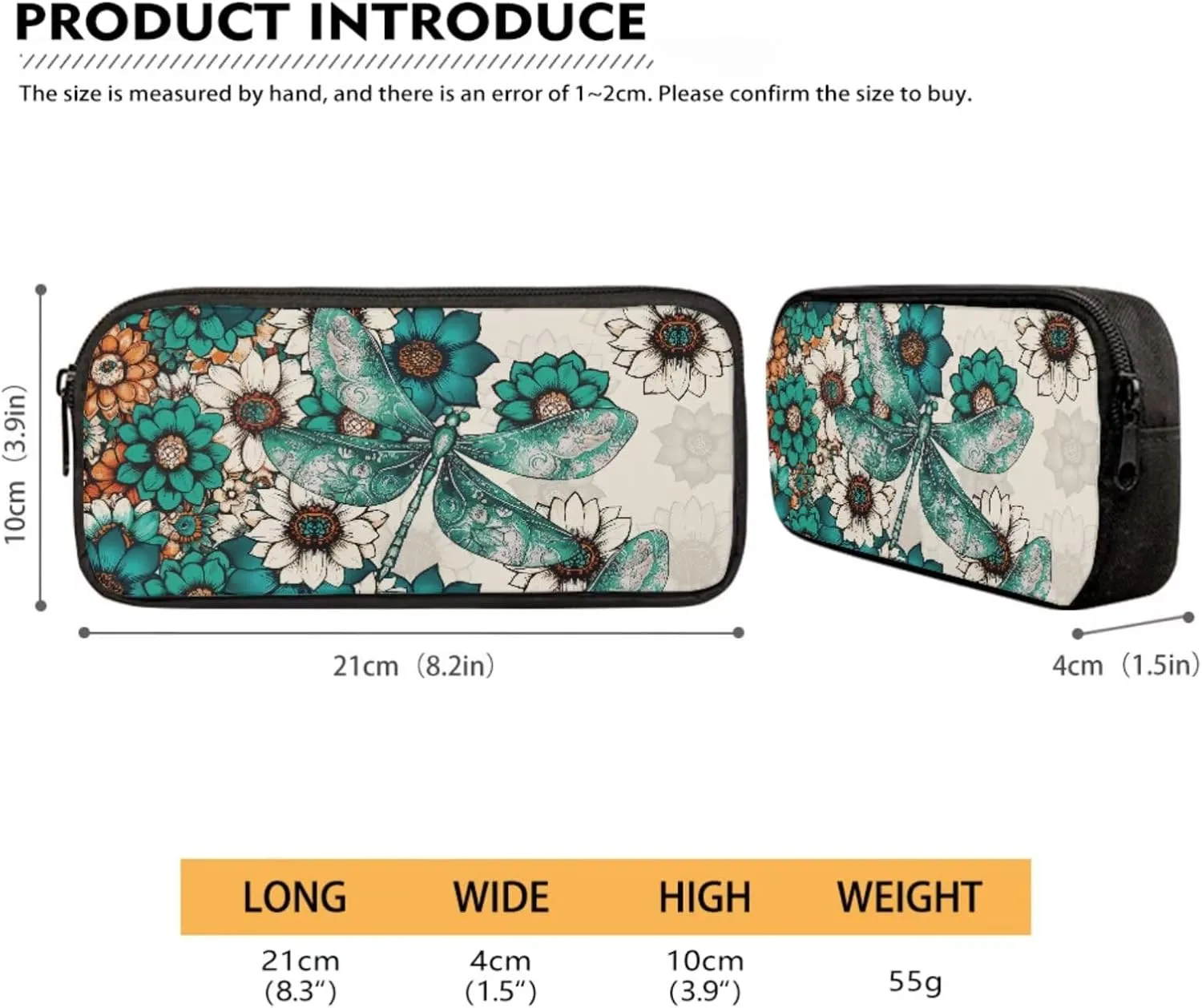 Boho Mandala Green Dragonfly Pattern 4Pcs Backpack Set for Students Large 17 Inch School Bag, Thermal Lunch Bag, Water Bottle Holder, Pen Case, Back to School Supplies
