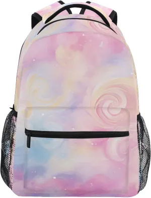 Bookbags Laptop Backpack for High School Adult Pink Nebula Travel College Teens Student Casual Shoulder Daypack