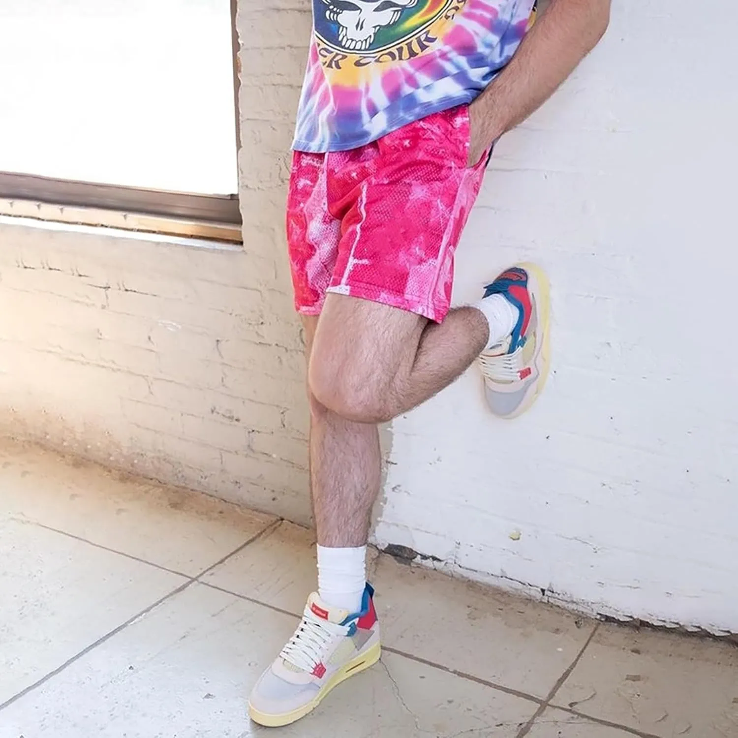 BOOMLEMON Mens Mesh Graphic Print Shorts Casual Workout Cool Shorts Gym Basketball Running Short Pants