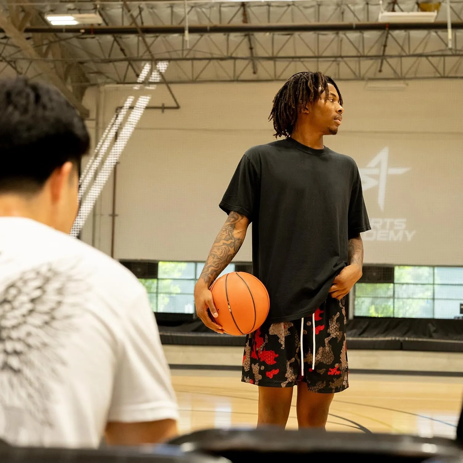 BOOMLEMON Mens Mesh Graphic Print Shorts Summer Basketball Running Shorts Retro Casual Cool Streetwear Short Pants