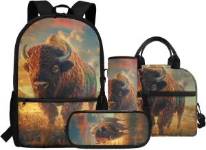 Boys Backpack and Lunch Box Set Cool Bull Backpack for School Kids Set of 4 School Bags for Boys 4-6 Preschool Elementary Sports Travel Book Bag