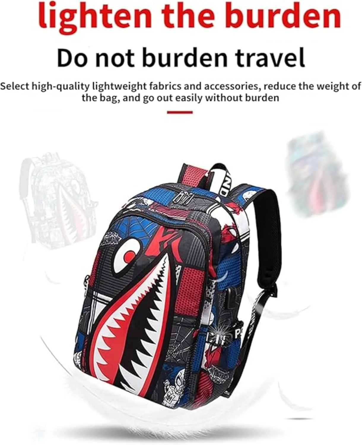 Boys Girls Teenager Laptop Backpack Casual Waterproof Laptop Backpack with USB (Blue Foliage,One size)