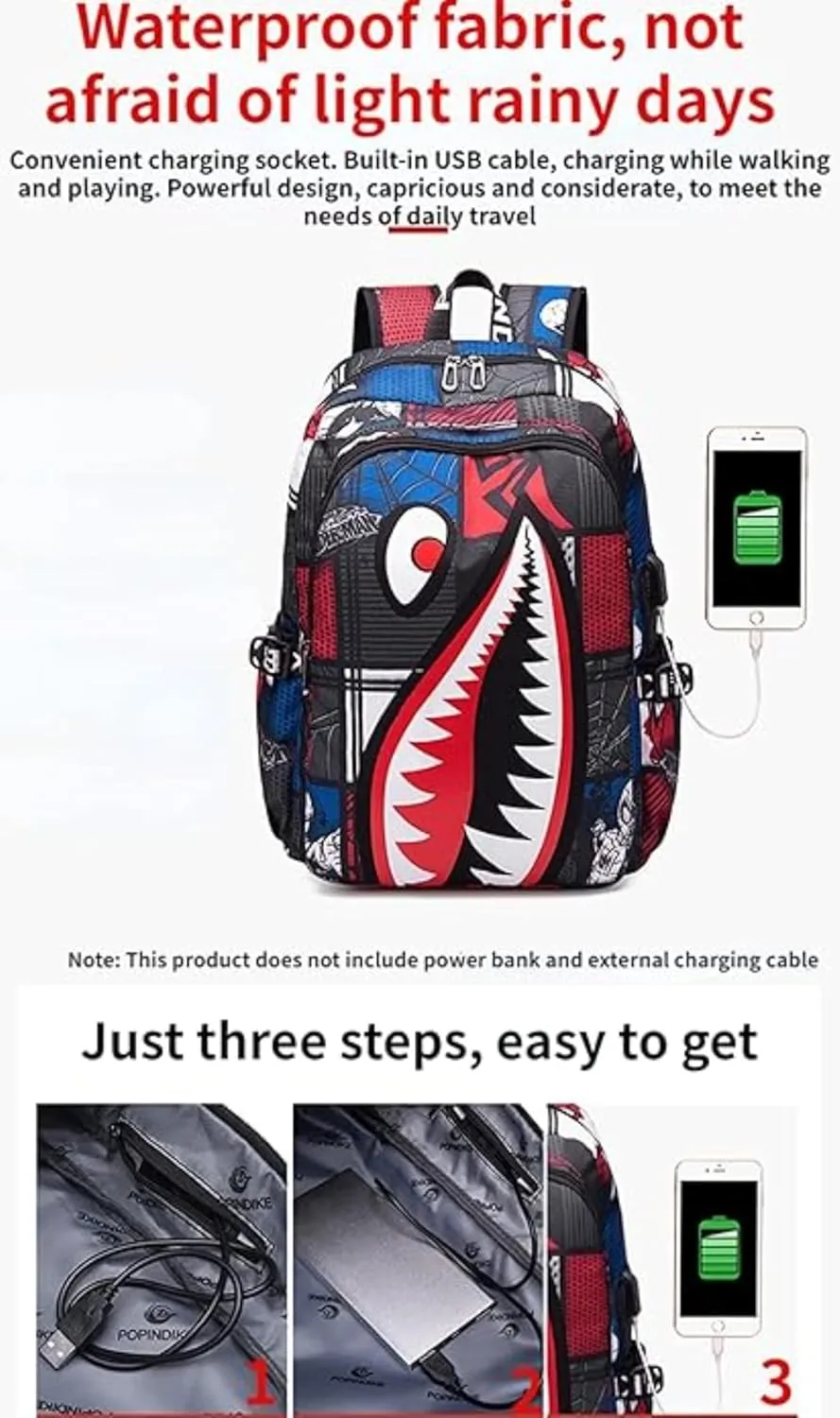 Boys Girls Teenager Laptop Backpack Casual Waterproof Laptop Backpack with USB (Blue Foliage,One size)