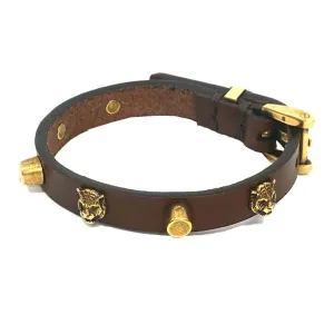 Bracelet Gold Unisex Gucci 501543 Brown Head Cat Big-value deals Cross-border shipping Leather