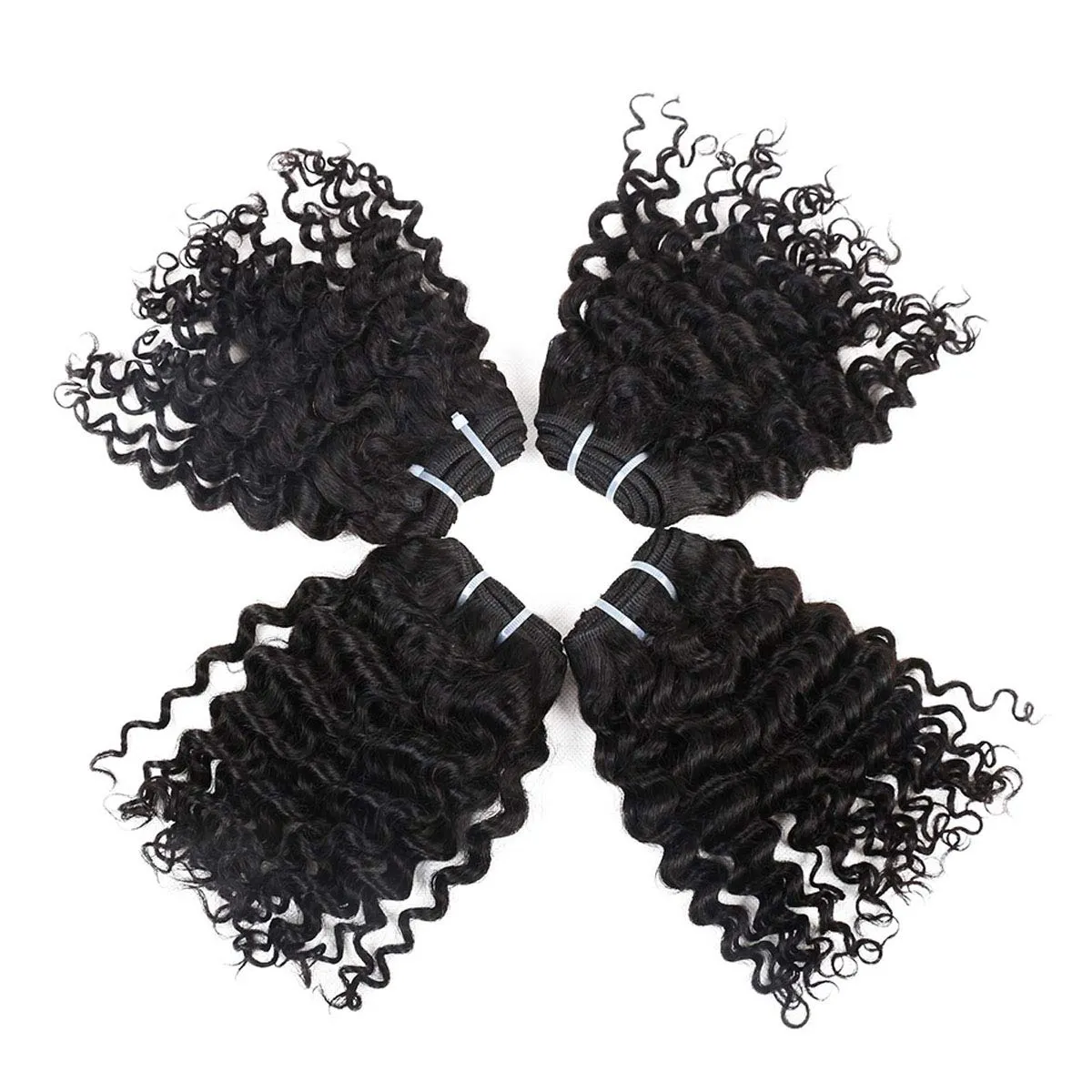 Brazilian Body Wave/Water Wave/Deep Wave/Funmi/Human Hair Bundles Unprocessed Human Hair Natural Black 50g (8/8/8/8)