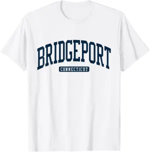 Bridgeport Connecticut CT College University Style Navy T-Shirt