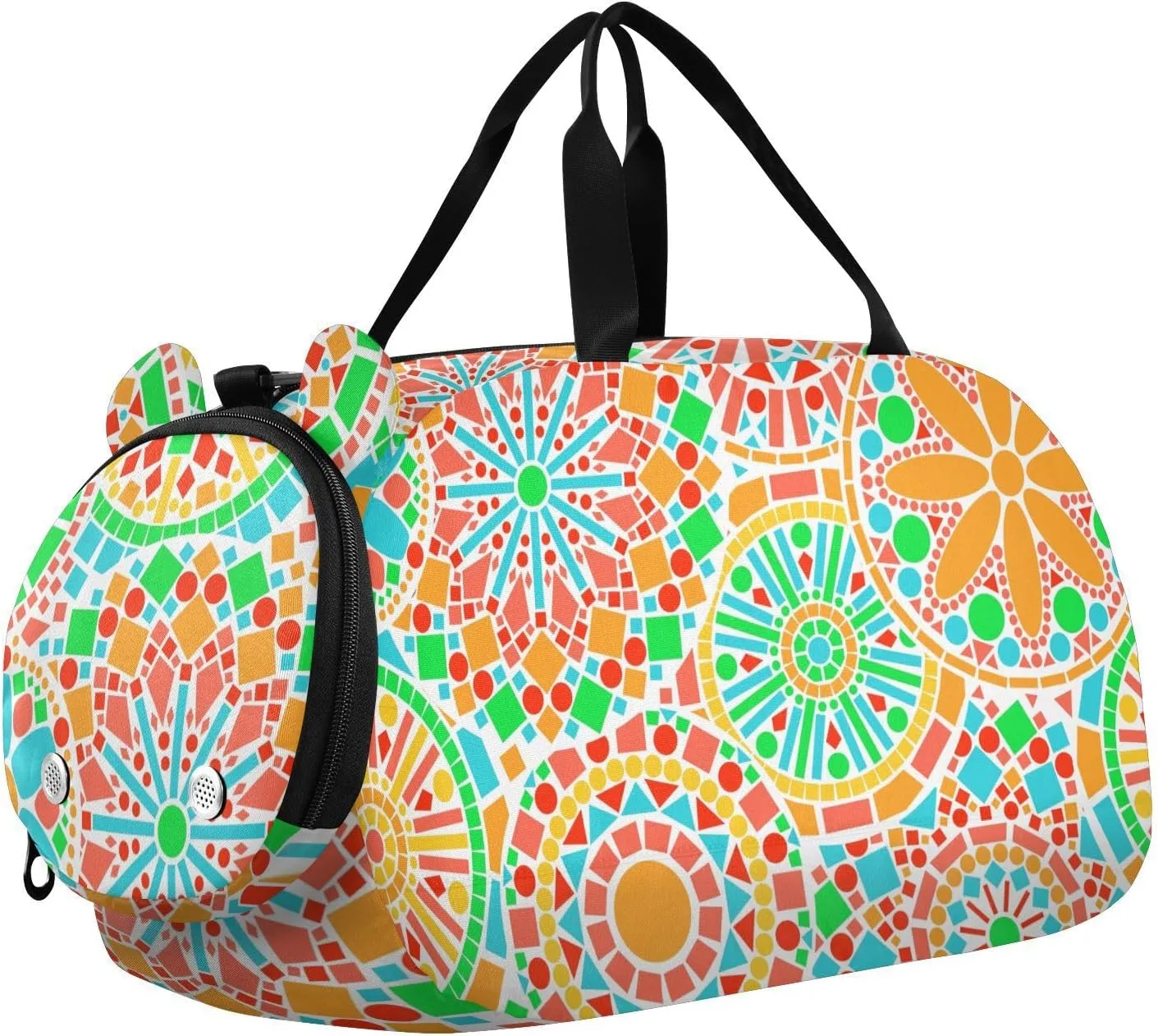 Bright Colorful Mandala Flowers Duffel Bags for Boys Small Gym Bags for Teens Dance Bag for Girls