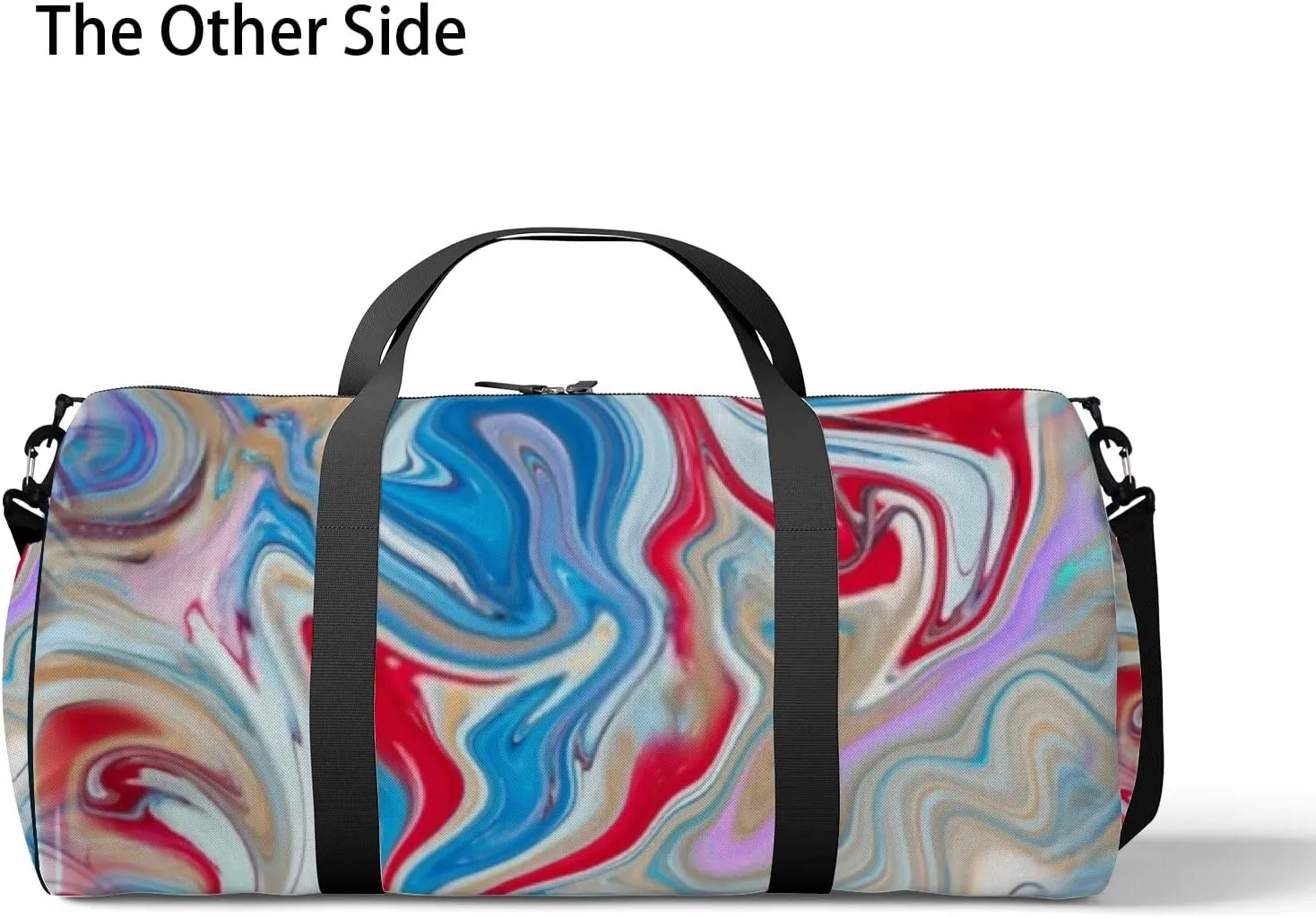 Bright Liquid Art Sports Duffel Bag Travel Gym Tote Bags Lightweight Durable Shoulder Strap Waterproof Polyester Outside Mesh Pocket Overnight Trip Duffel Bag for Women Men