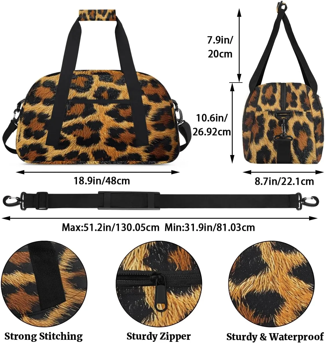 Brown Kids Overnighter Duffel Bags for Boys, Carry-On Size Sports Gym Bag with Front Zipper Pocket for School Practice or Overnight Travel Weekender Sleepover Tote Bag