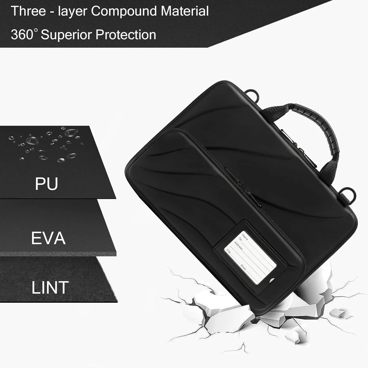 BUG 17.3 Inch Laptop Case Hard Shell, Protective Laptop Carrying Case with Stand for Heat Dissipation