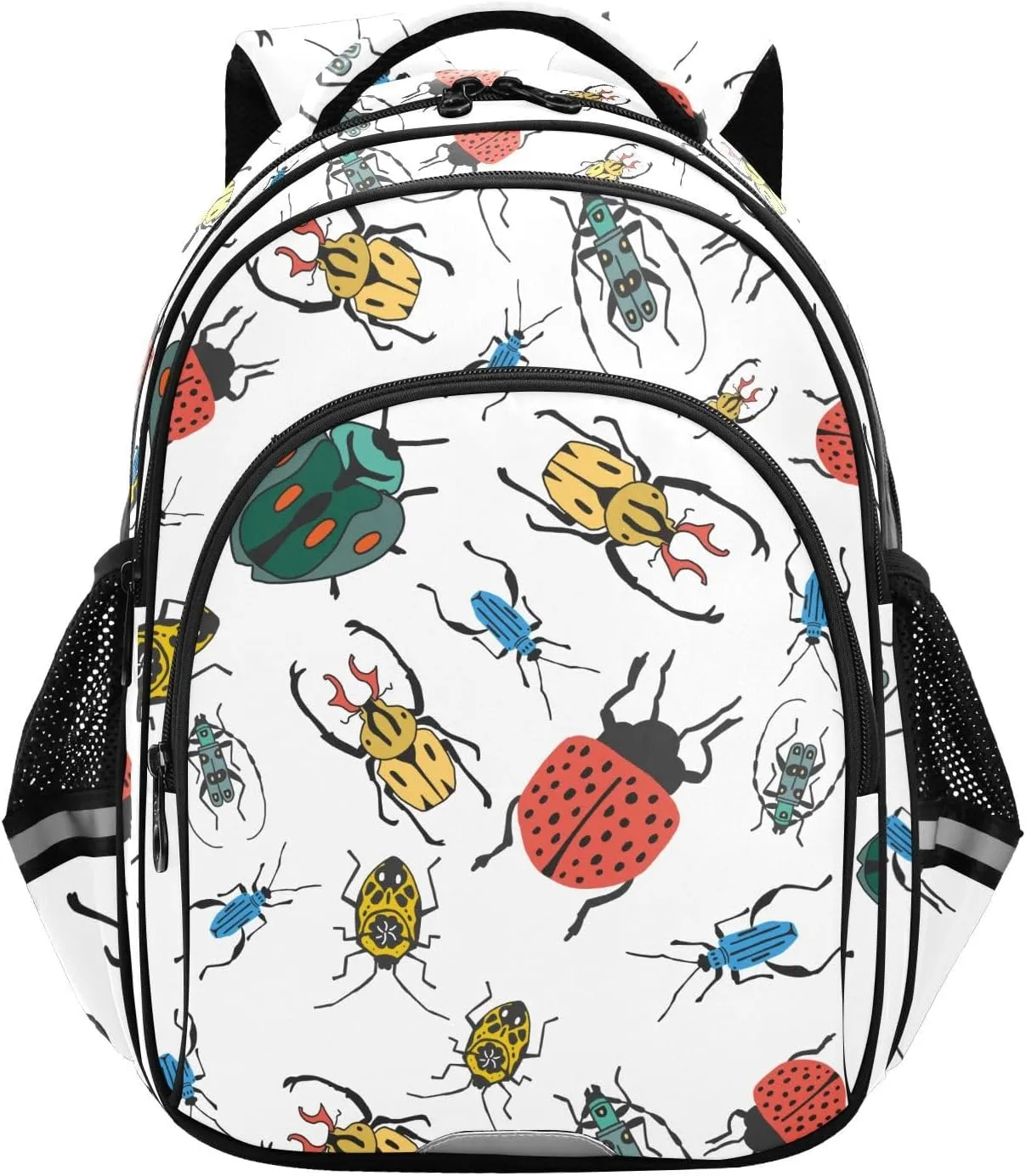 Bugs Beetles Pattern Backpack for Kids Elementary School Bag Boys Girls Bookbag Travel Backpack Daypack