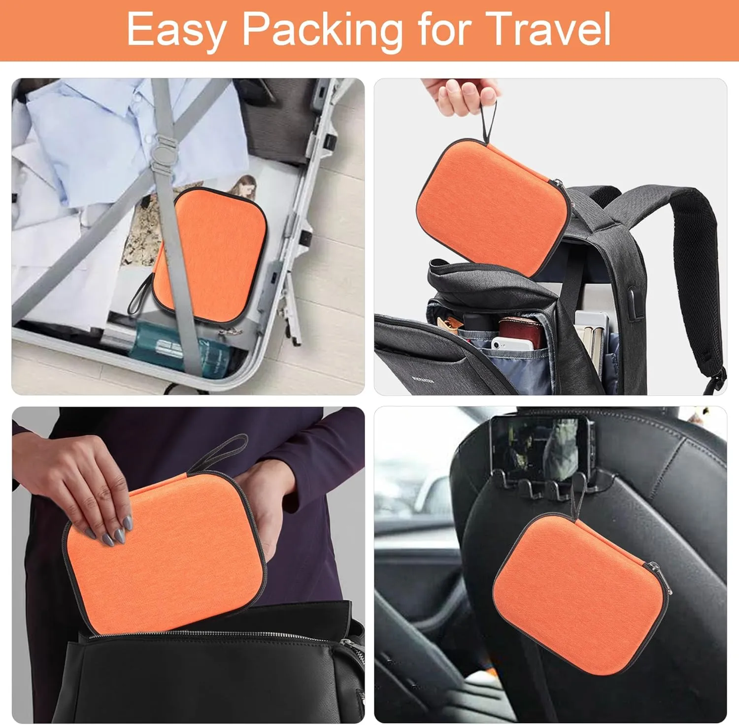 Bukere Travel Sunglasses Organizer Glasses Case, 3 Adjustable Slot for Multiple Eyeglasses, Hard Eyewear Box for Men Women