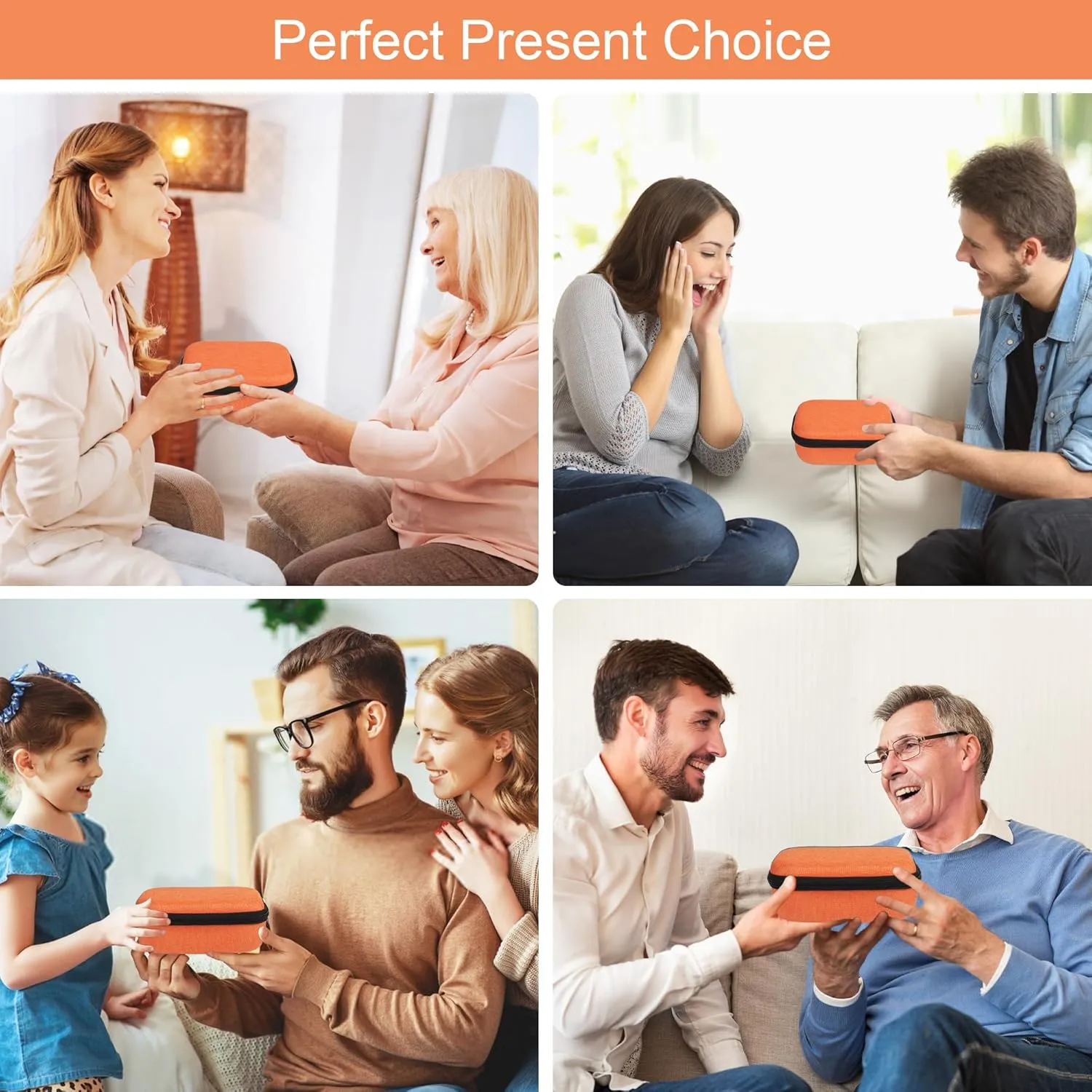 Bukere Travel Sunglasses Organizer Glasses Case, 3 Adjustable Slot for Multiple Eyeglasses, Hard Eyewear Box for Men Women