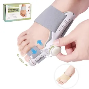 Bunion Corrector for Men & Women - Adjustable Knob for Effective Dual Correction, Big Toe Separator   Bunion Corrector Relief Sleeve, 2 Set
