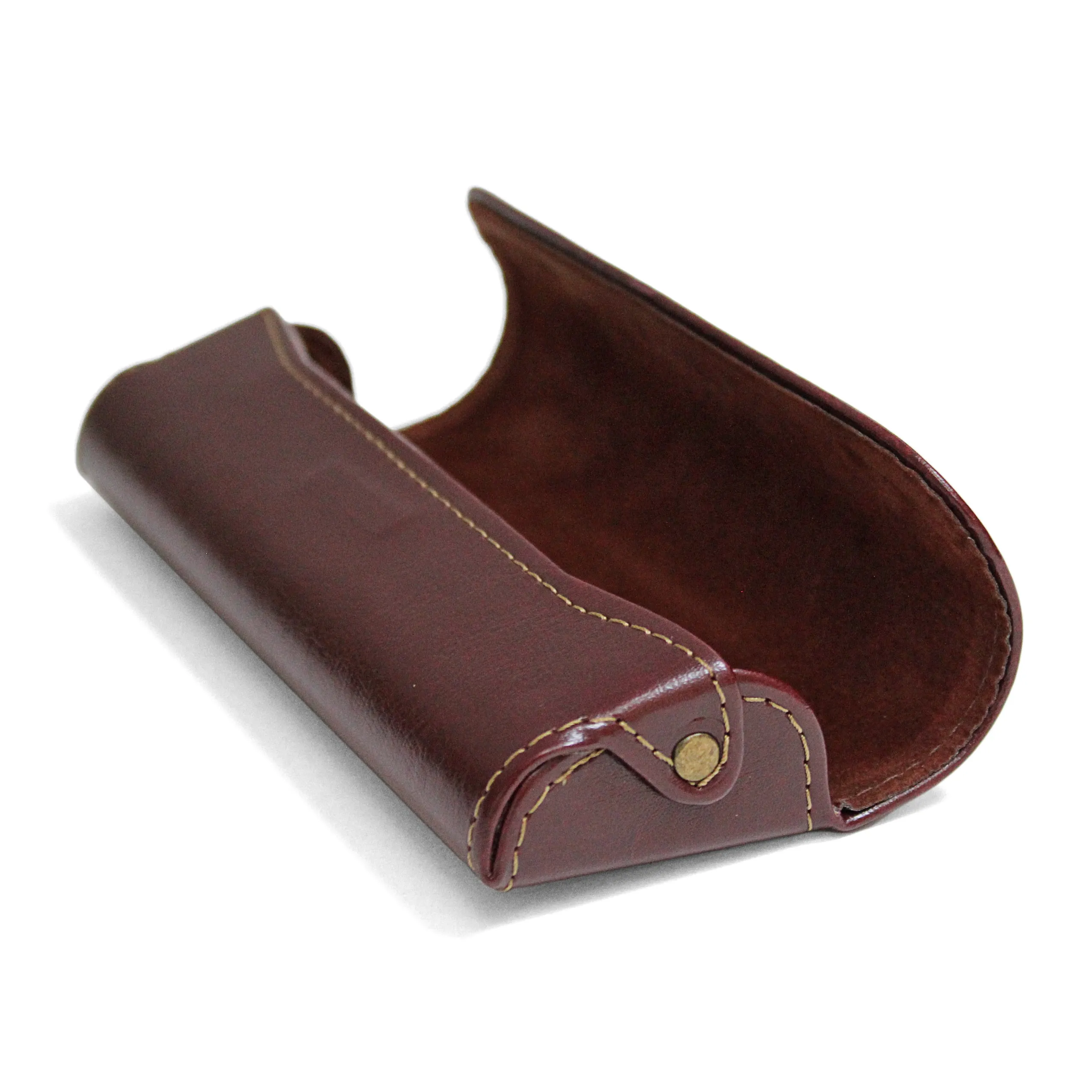 Burgundy Hard Reading Glasses Case with Soft Felt Lining