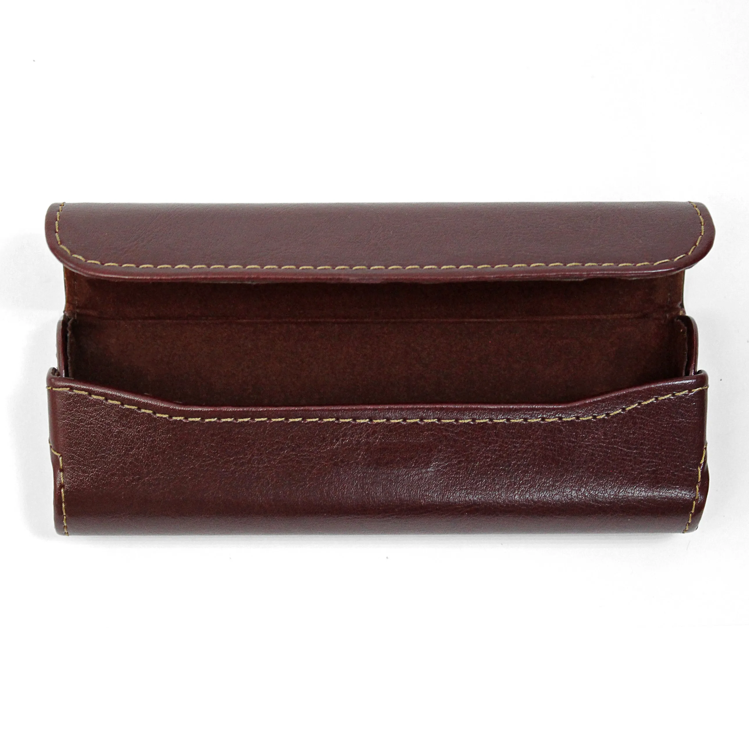 Burgundy Hard Reading Glasses Case with Soft Felt Lining