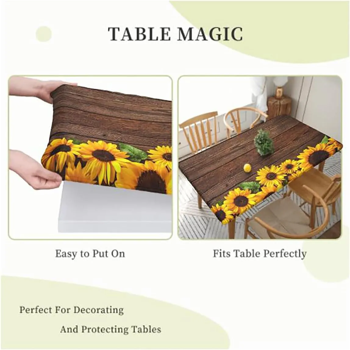 Burnt Orange Black Fitted Tablecloth Animals Gulls at Sunset Scenery Rectangle Table Cloth Reusable Table Cover for Picnic Dining Decoration Africa Fits up 4 Foot Tables