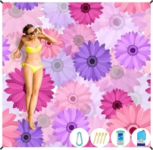 BYDOLL Beach Blanket Sandproof Waterproof 78''×110'' 1-7 Adults Compact Lightweight Oversized Beach Blanket Large Picnic Mat Beach Blanket for Travel Camping Hiking Picnic