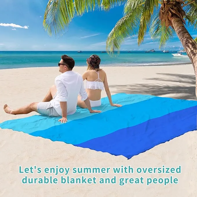 BYDOLL Beach Blanket Sandproof Waterproof 78''×81''1-4 Adults Compact Lightweight Oversized Beach Blanket Large Picnic Mat Beach Blanket for Travel Camping Hiking Picnic