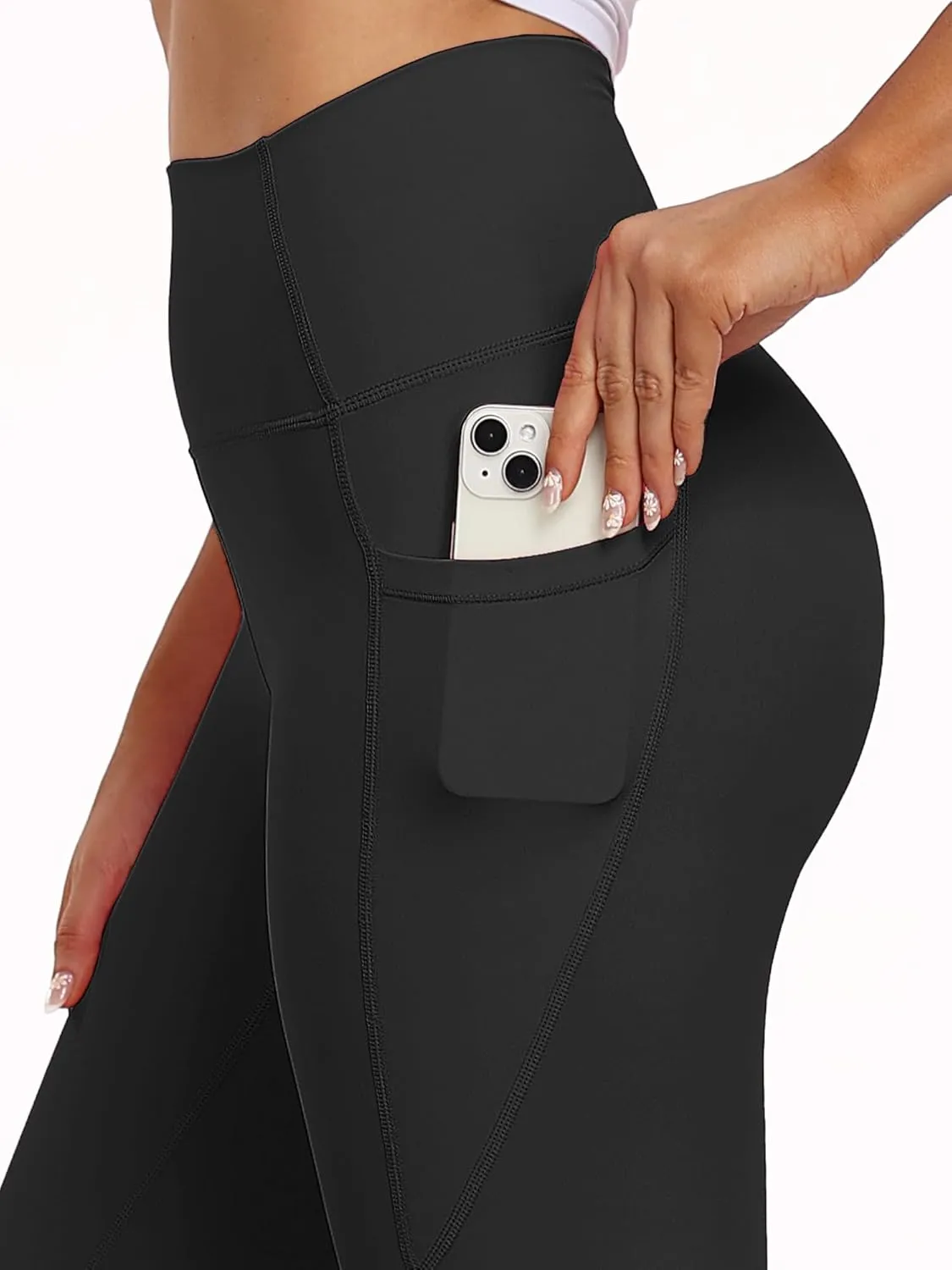 CADMUS Women's Workout Pants for Running High Waisted Yoga Leggings with Two Side Big Pockets
