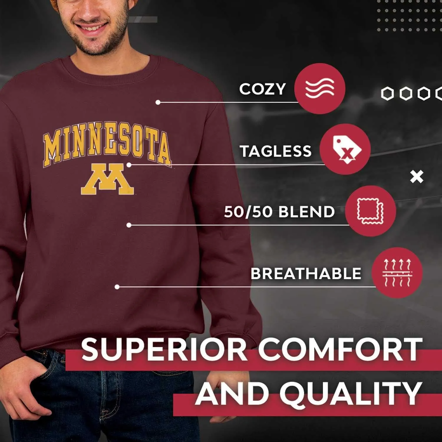 Campus Colors Adult Arch & Logo Soft Style Gameday Crewneck Sweatshirt