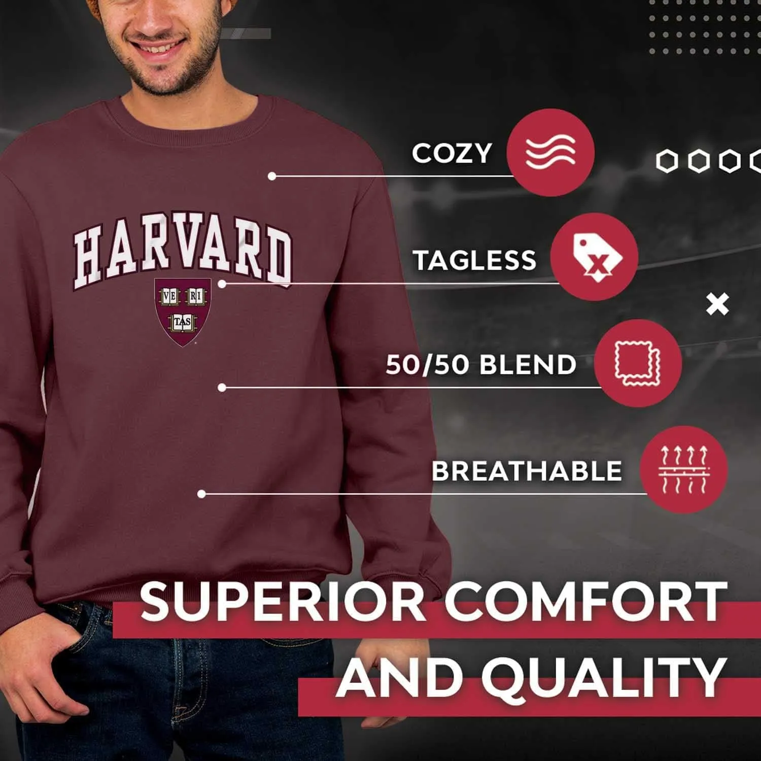 Campus Colors Adult Arch & Logo Soft Style Gameday Crewneck Sweatshirt