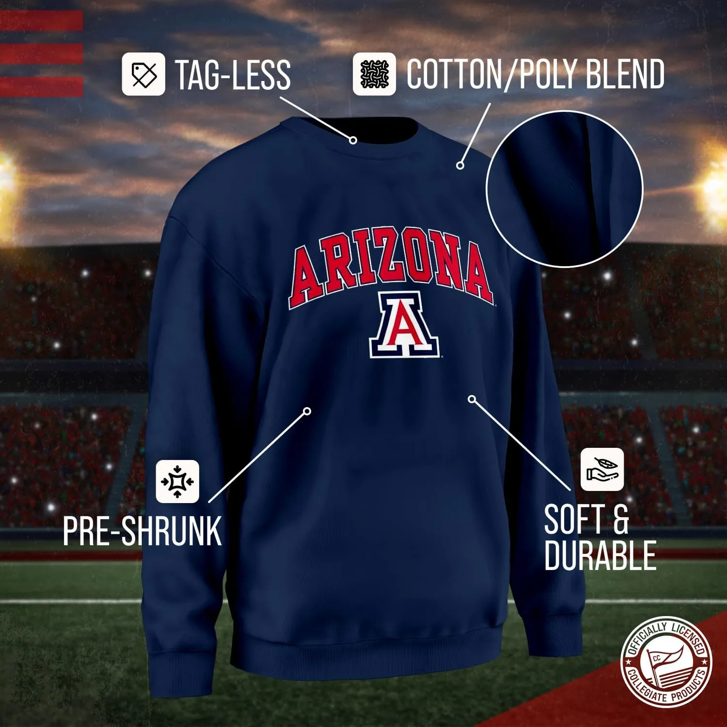 Campus Colors Adult Arch & Logo Soft Style Gameday Crewneck Sweatshirt