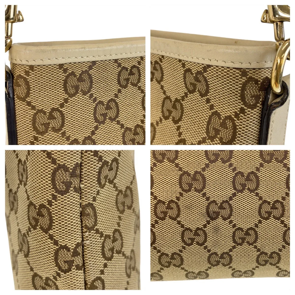 Canvas Bag Messenger Leather Big offer Quick-action sale Beige GG Gucci