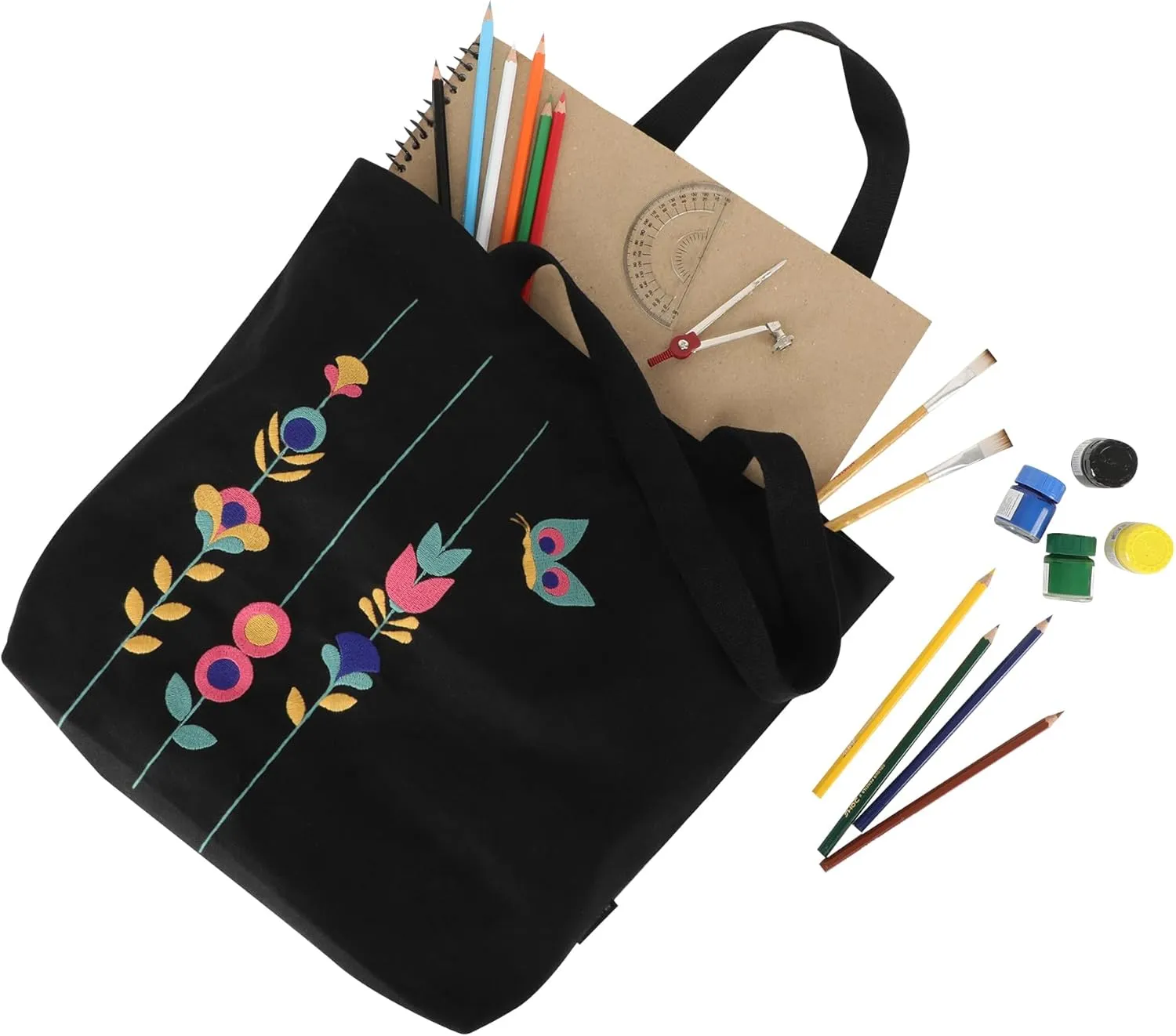 Canvas Big Zip Printed Handbag Tote, Cotton, Inner Pocket, Ecofriendly Bags for Women, Shopping Bag, Easy to Wash