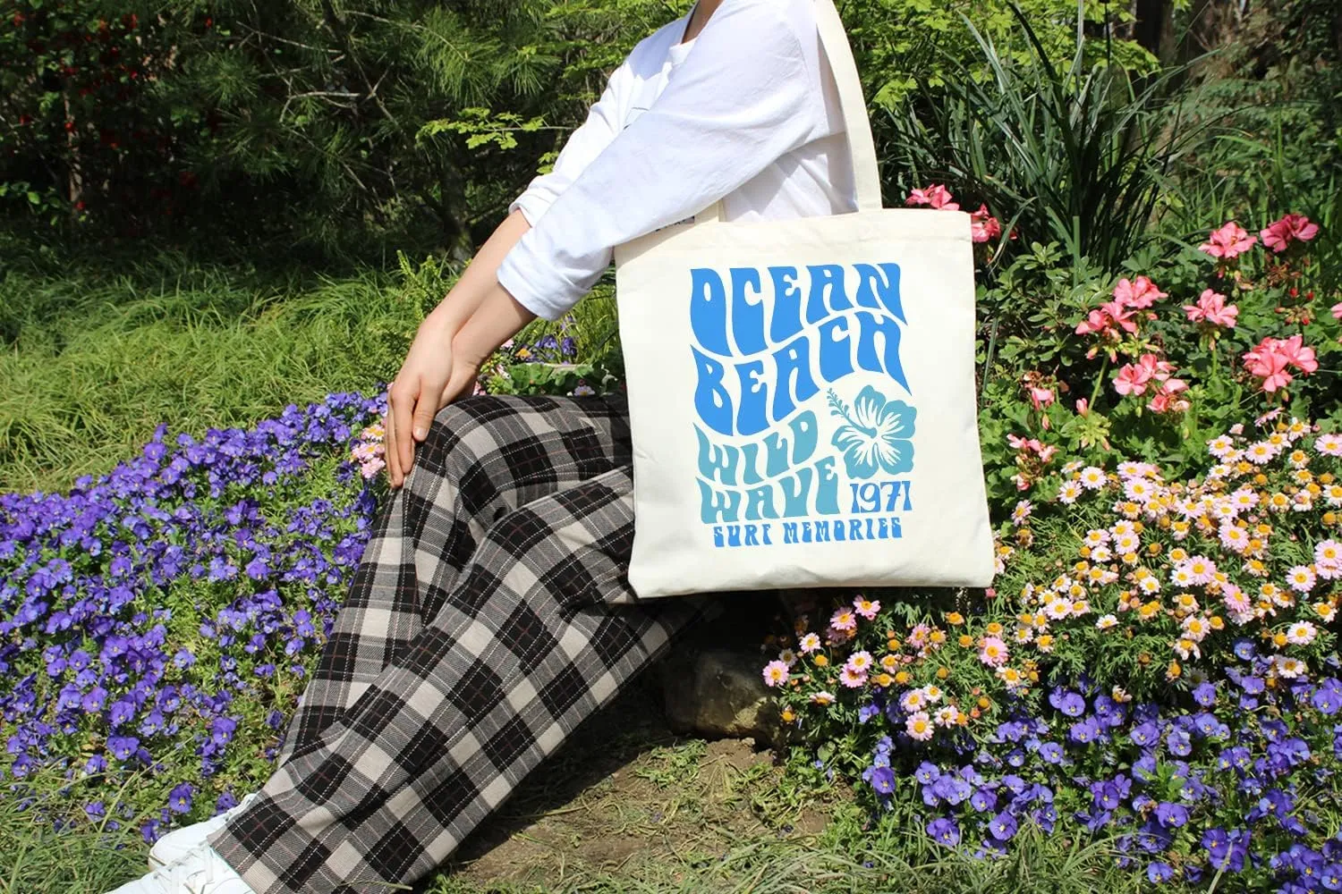 Canvas Tote Bag with Inner Pocket Aesthetic Reusable Grocery Shopping Bags Shoulder Bag Book Tote Gifts