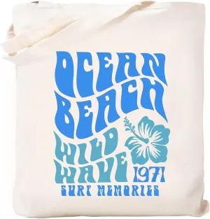 Canvas Tote Bag with Inner Pocket Aesthetic Reusable Grocery Shopping Bags Shoulder Bag Book Tote Gifts