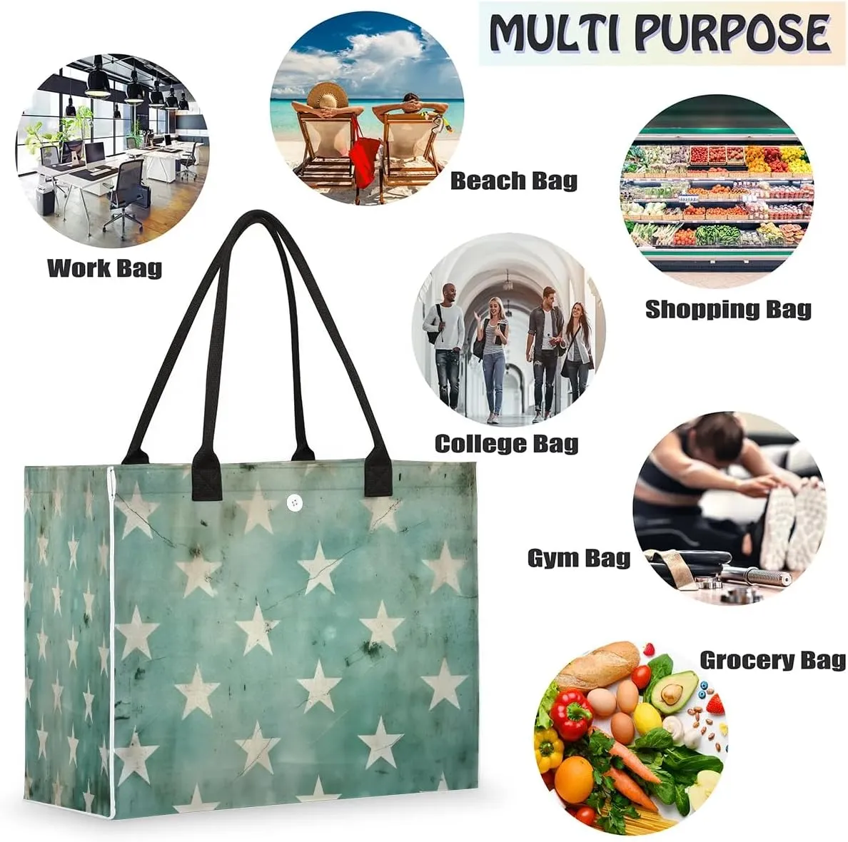 Canvas Tote Bags, Reusable Canvas Bags Use For Grocery Bags, Shopping Bags, Work, Daily Use