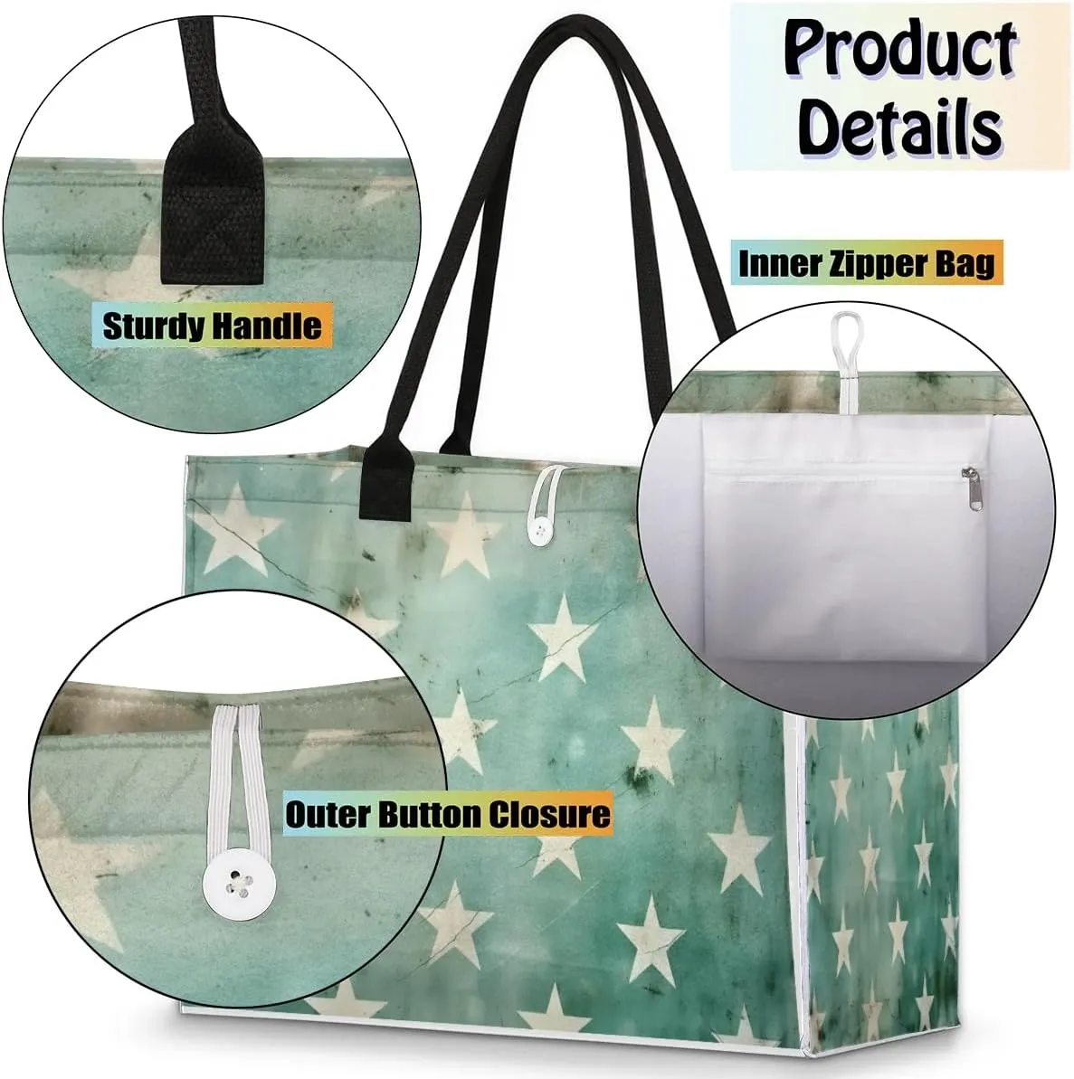 Canvas Tote Bags, Reusable Canvas Bags Use For Grocery Bags, Shopping Bags, Work, Daily Use