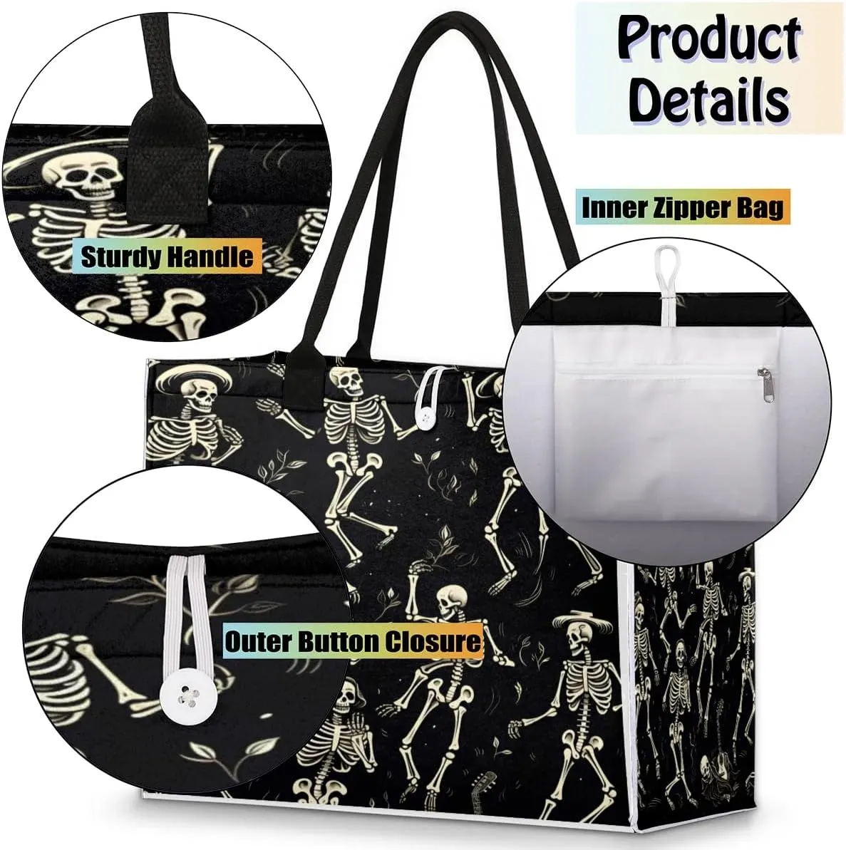 Canvas Tote Bags, Reusable Canvas Bags Use For Grocery Bags, Shopping Bags, Work, Daily Use