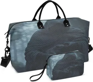 Cape Man Sports Gym Bag for Women Men Travel Duffel Bag Weekend Overnight Carry on Bag with Toiletry Bag Training Handbag for Plane Hospital Workout Swimming Yoga