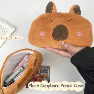 Capybara Cuddle Pouch 🦙✨ Adorable Plush Pencil & Cosmetic Case 🎒💖