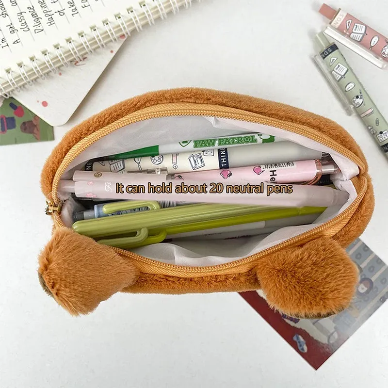 Capybara Cuddle Pouch 🦙✨ Adorable Plush Pencil & Cosmetic Case 🎒💖