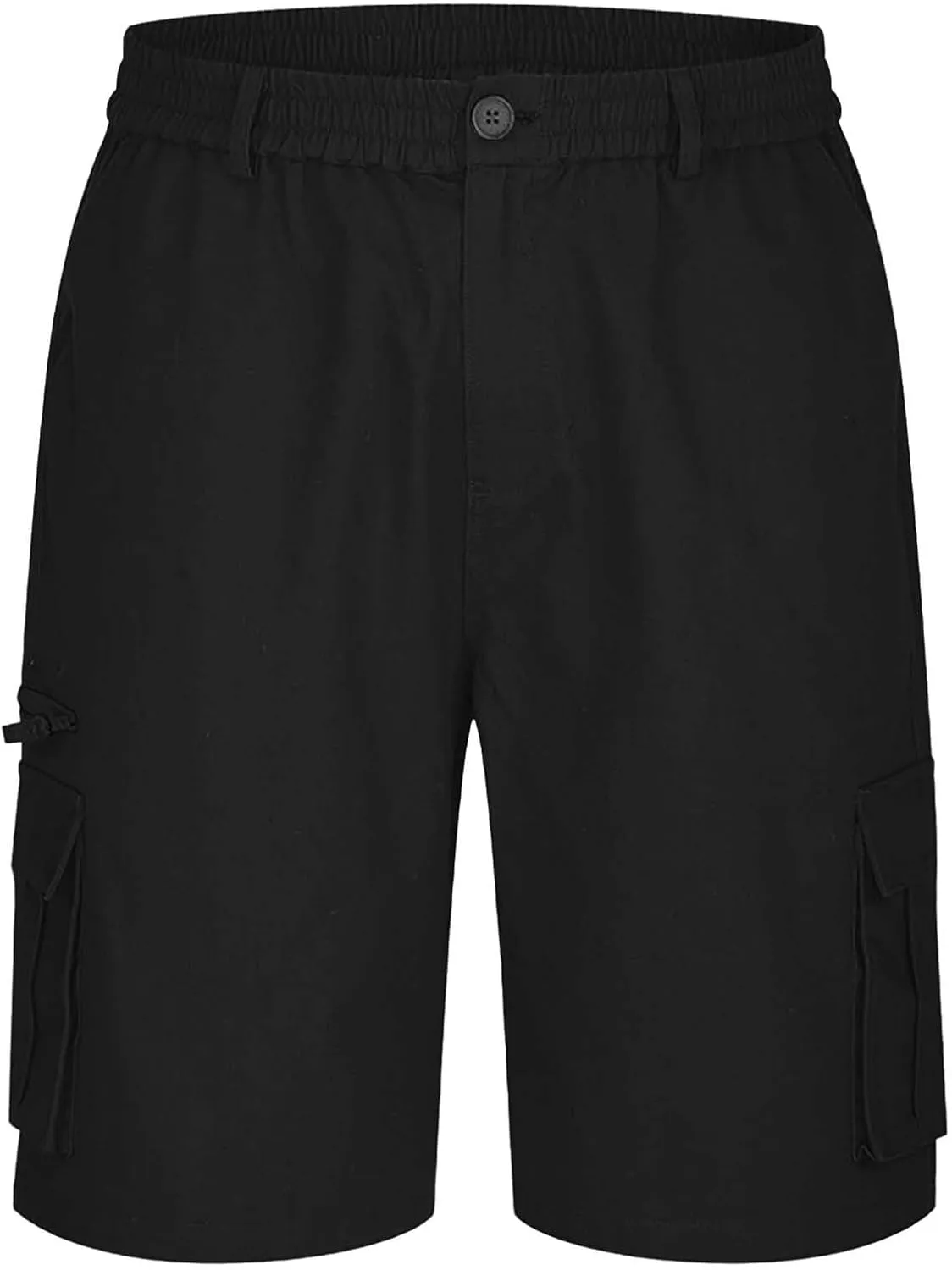 Cargo Shorts for Men Casual Summer Hiking Shorts Elastic Waist Knee Length Big and Tall Bermuda Shorts with Pockets