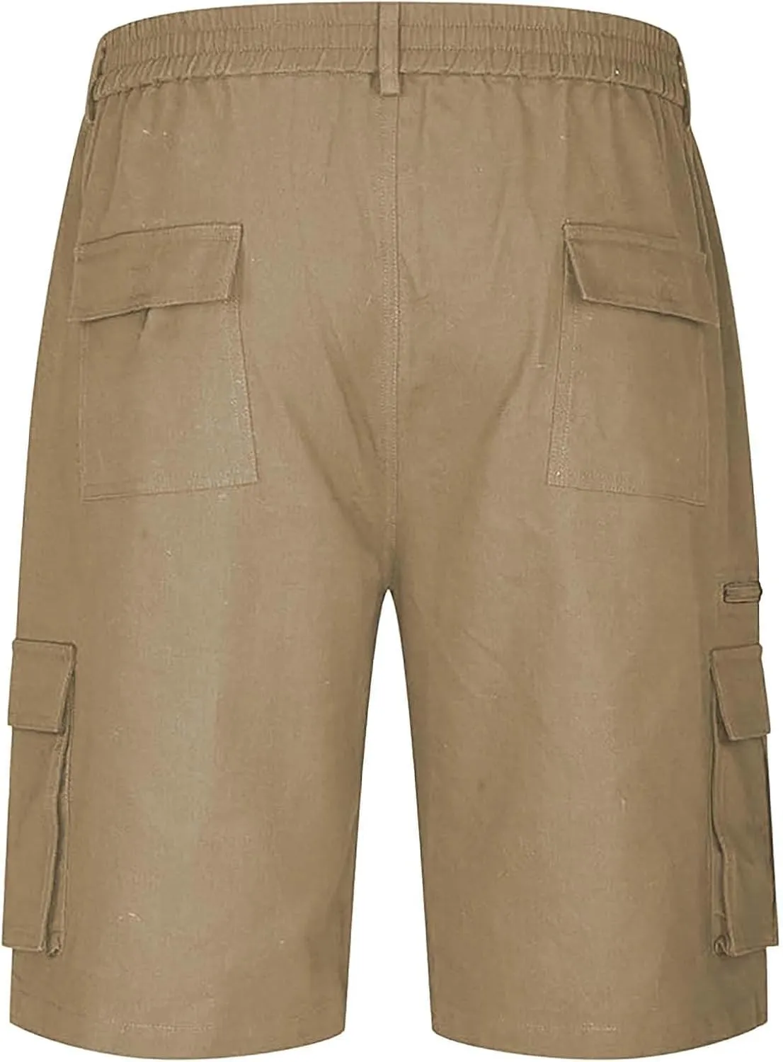 Cargo Shorts for Men Casual Summer Hiking Shorts Elastic Waist Knee Length Big and Tall Bermuda Shorts with Pockets