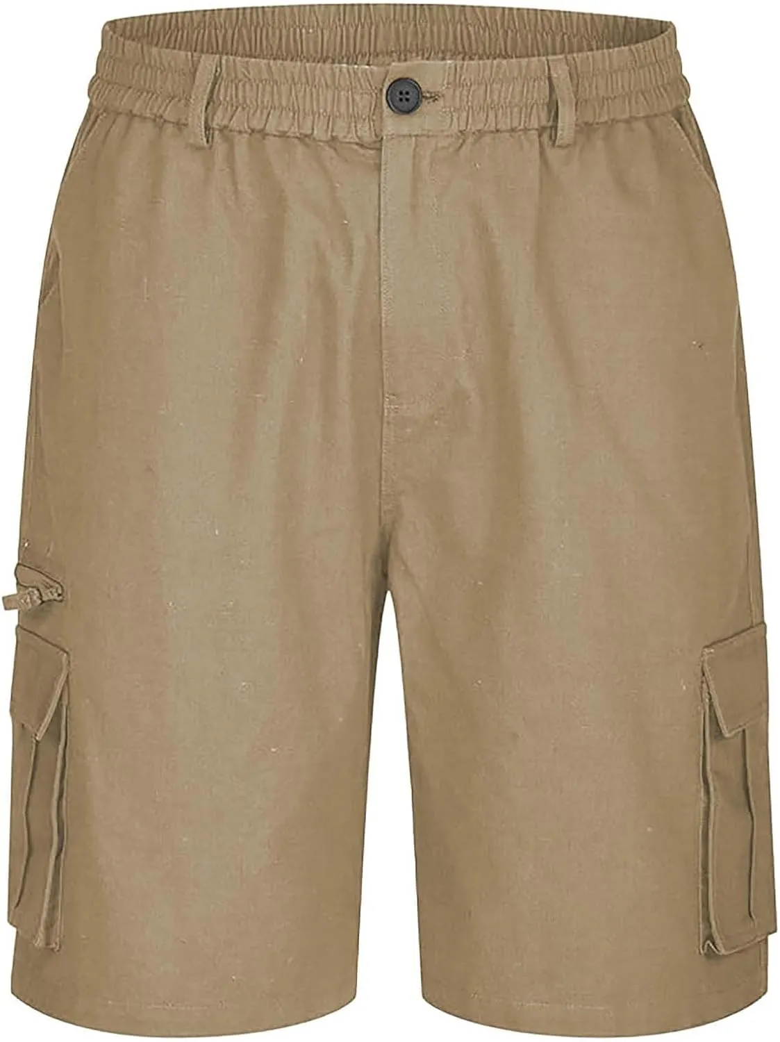 Cargo Shorts for Men Casual Summer Hiking Shorts Elastic Waist Knee Length Big and Tall Bermuda Shorts with Pockets