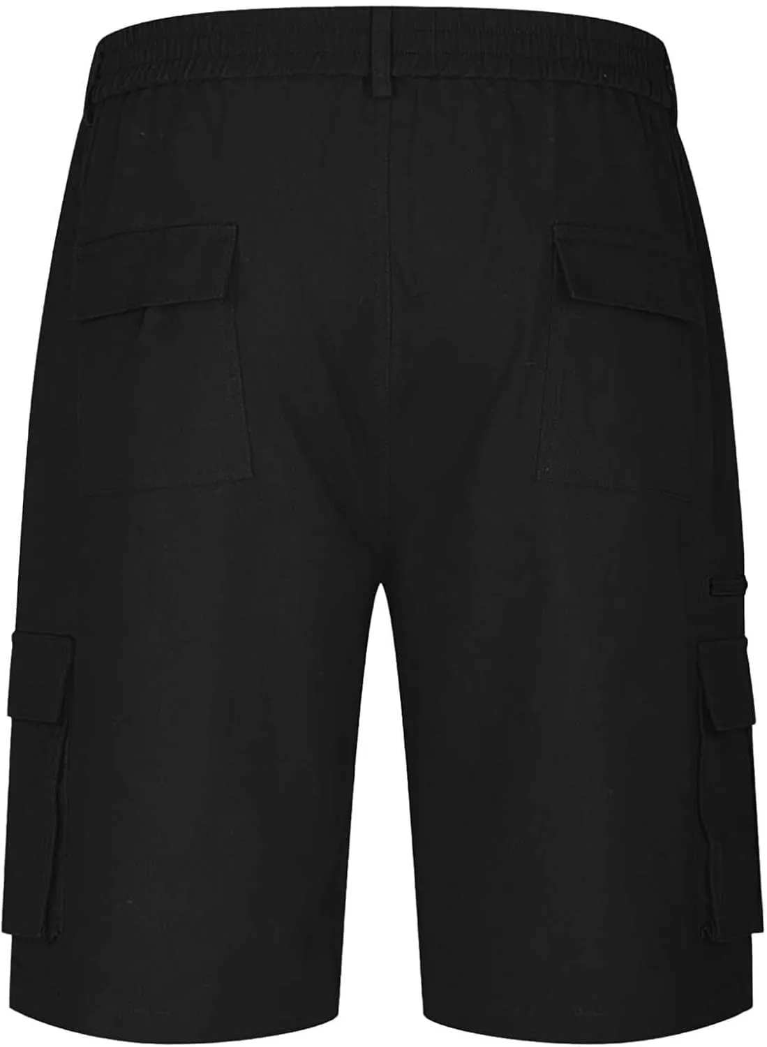 Cargo Shorts for Men Casual Summer Hiking Shorts Elastic Waist Knee Length Big and Tall Bermuda Shorts with Pockets
