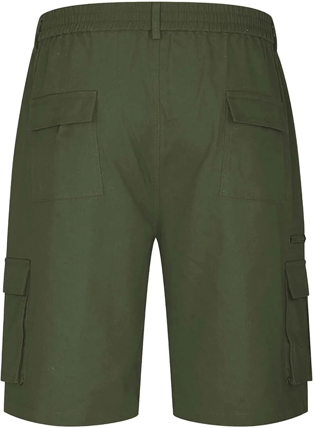 Cargo Shorts for Men Casual Summer Hiking Shorts Elastic Waist Knee Length Big and Tall Bermuda Shorts with Pockets