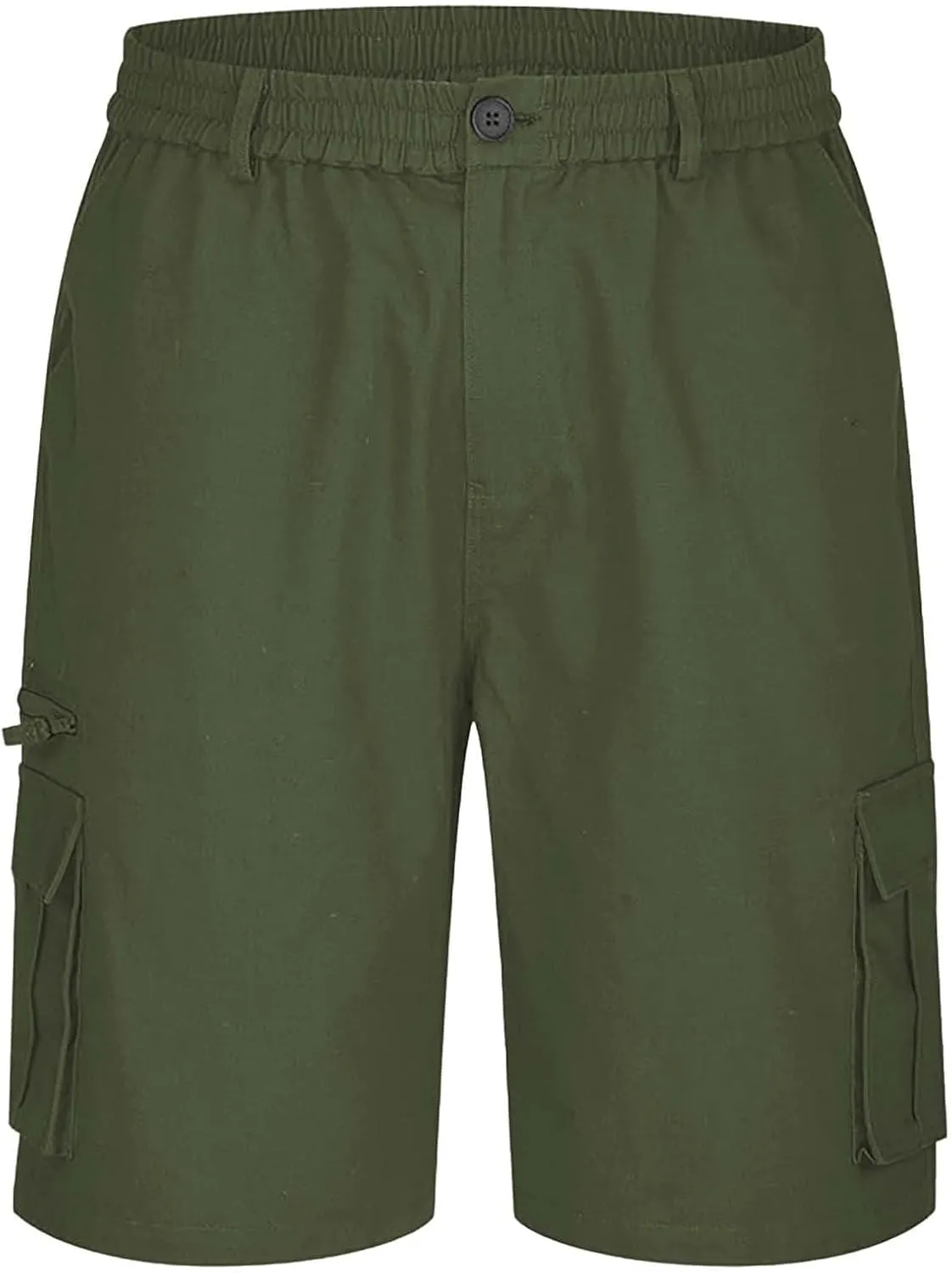 Cargo Shorts for Men Casual Summer Hiking Shorts Elastic Waist Knee Length Big and Tall Bermuda Shorts with Pockets